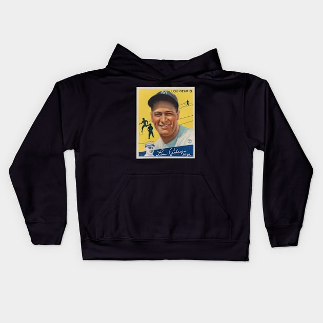 Lou Gehrig 1934 Goudey Kids Hoodie by BlackBoxHobby